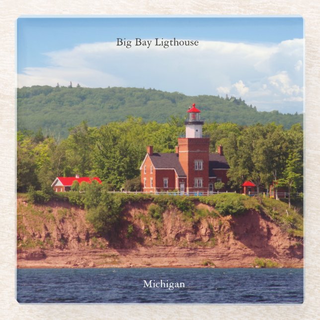 Big Bay Lighthouse from water glass coaster (Front)