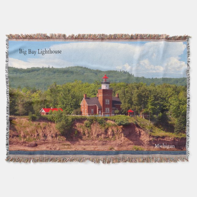 Big Bay Lighthouse from water throw blanket (Front)