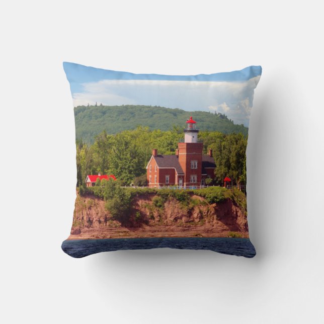 Big Bay Lighthouse square pillow (Front)