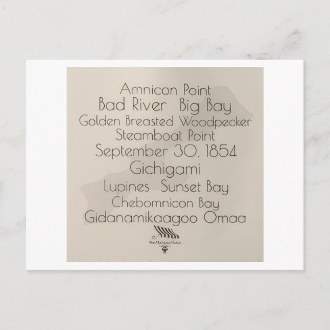 Big Bay Madeline Island Words Postcard (Front)