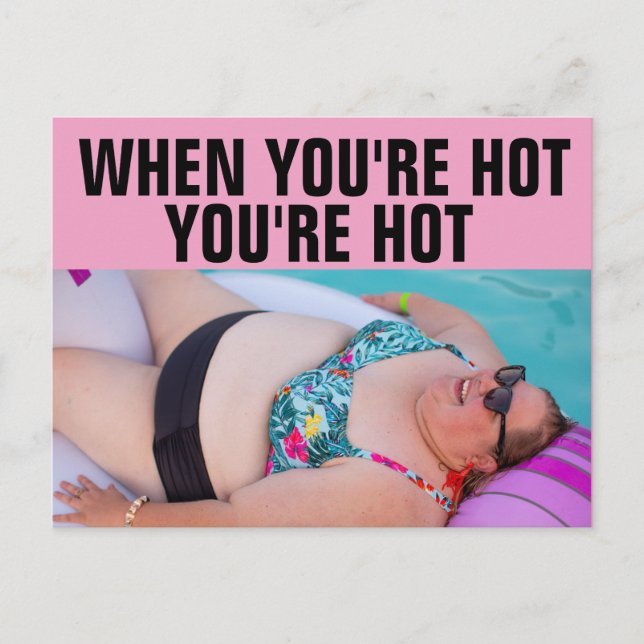 BIG BBW BIG BIKINI GIRL ON BEACH Postcard (Front)