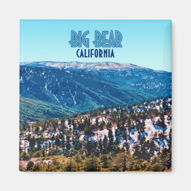 Big Bear California Mountains Vintage Magnet (Front)