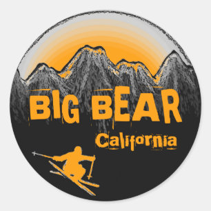 Big Bear California orange theme ski stickers