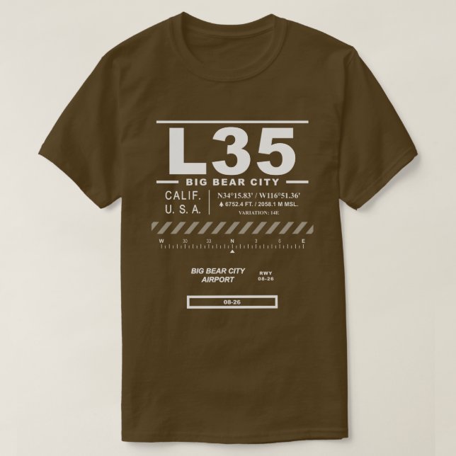 Big Bear City Airport RBF L35 T-Shirt (Design Front)