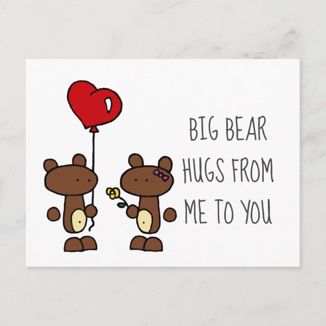 Big bear hugs postcard (Front)