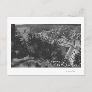 Big Bear Lake, CA Highway Above the Dam Postcard