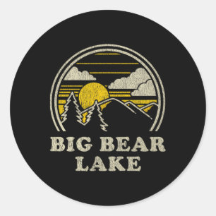 Big Bear Lake California Ca T Shirt Vintage Hiking Classic Round Sticker