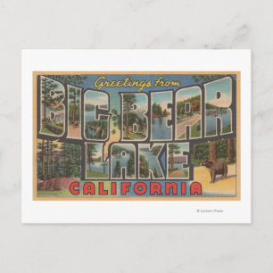 Big Bear Lake, California - Large Letter Scenes Postcard