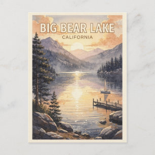 Big Bear Lake California Vintage Travel Postcard