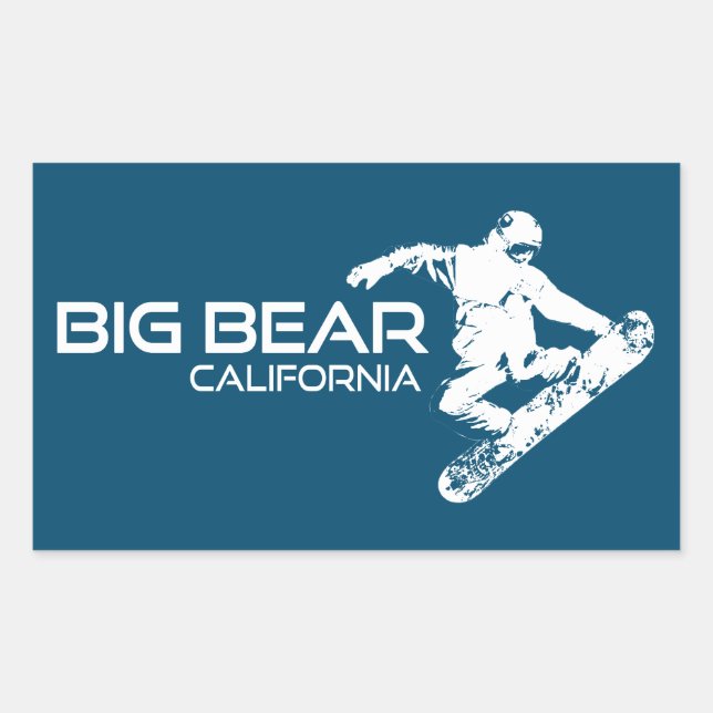 Big Bear Mountain Resort California Snowboarder Rectangular Sticker (Front)