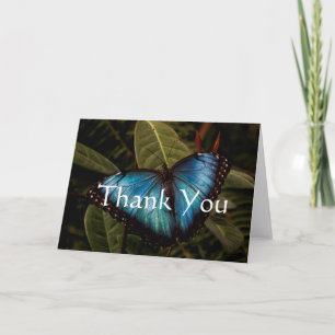 Big, beautiful, blue butterfly thank you card