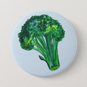 Big Beautiful Broccoli Blue 7.5 Cm Round Badge