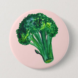 Big Beautiful Broccoli Pink 7.5 Cm Round Badge