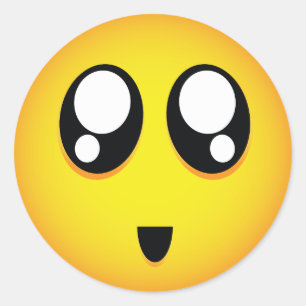 Big beautiful eyes emoji classic round sticker