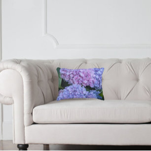 Big Beautiful Hydrangea Blooms Floral Decorative Cushion