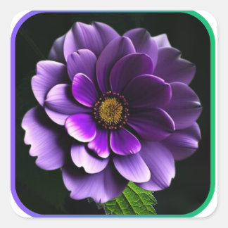 Big Beautiful Purple Rose Artistic Design Square Sticker