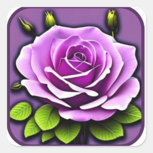 Big Beautiful Purple Roses Rose #7 Square Sticker