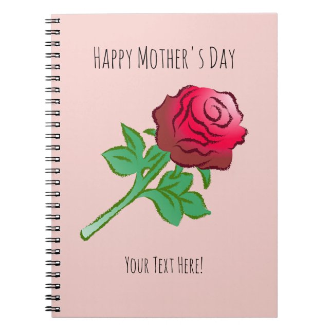 Big Beautiful Red Rose Notebook (Front)