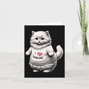 Big Belly Cute Fat Cat Art Design Fat Kitten Loves Card