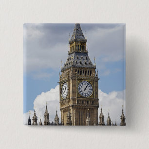 Big Ben and Houses of Parliament, London, 15 Cm Square Badge