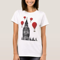 Big Ben and Red Hot Air Balloons 2