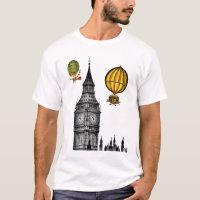 Big Ben and Vintage Hot Air Balloons