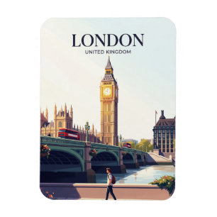 Big Ben and Westminster Bridge United Kingdom Magnet