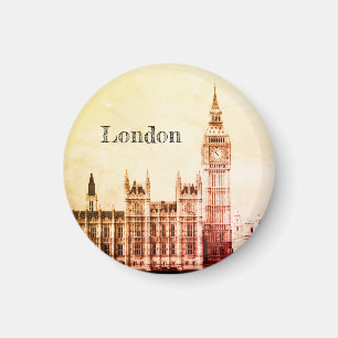 Big Ben Clock & London, Westminster / vintage UK Magnet