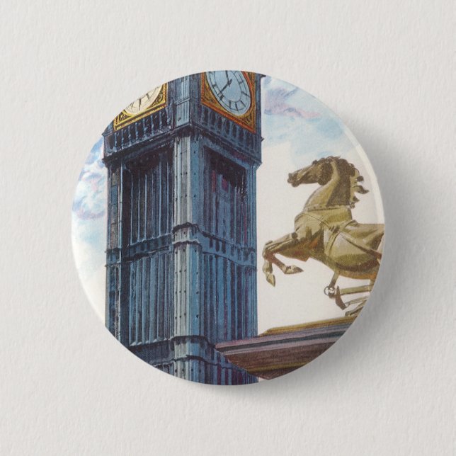 Big Ben Clock Tower at the Palace of Westminster 6 Cm Round Badge (Front)