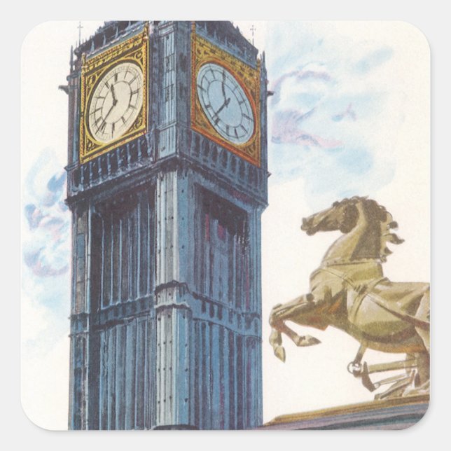 Big Ben Clock Tower at the Palace of Westminster Square Sticker (Front)