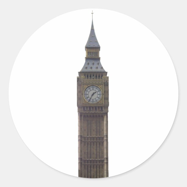 Big Ben Clock Tower: Classic Round Sticker (Front)