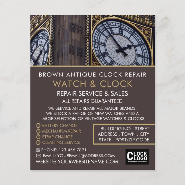 Big Ben Clock Tower, Horologist Advertising Flyer (Front)
