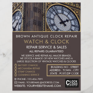 Big Ben Clock Tower, Horologist Advertising Flyer