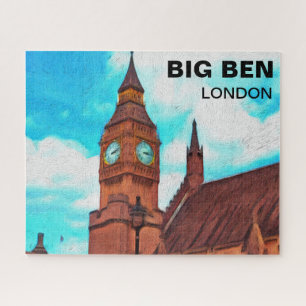 Big Ben Clock Tower in London Oil Painting  Jigsaw Puzzle