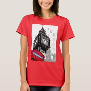 Big Ben Clock Tower London Red Telephone Box T-Shirt