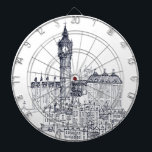 Big Ben Dartboard<br><div class="desc">© Avery Tillmon / Wild Apple.  A black and white illustration of the Big Ben.</div>