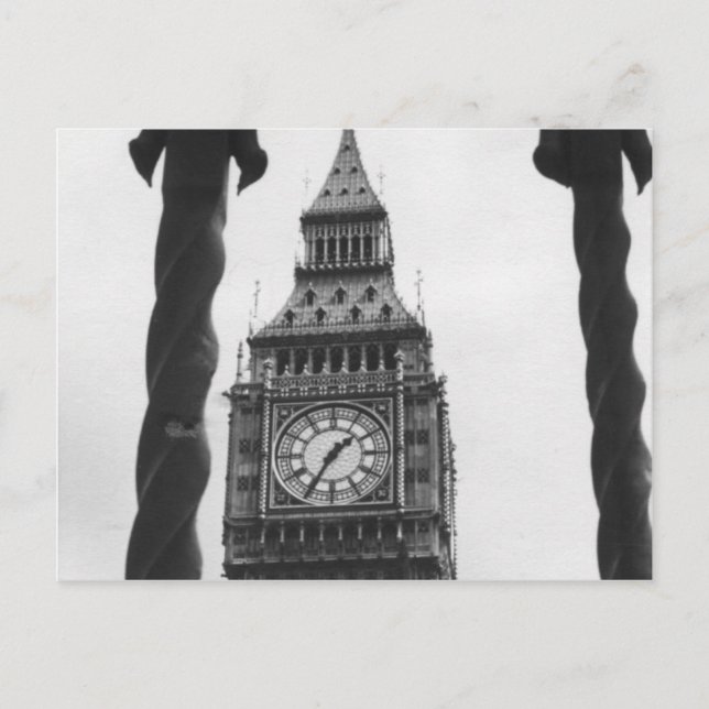 Big Ben in Black & White Postcard (Front)