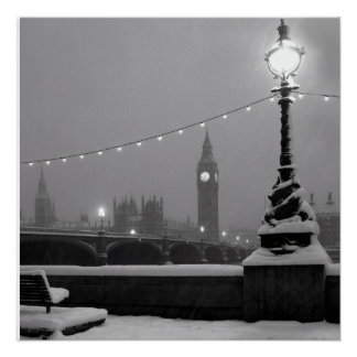Big Ben in the Snow – London Poster