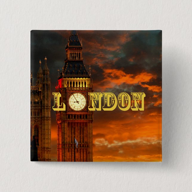 BIG BEN LONDON 15 CM SQUARE BADGE (Front)