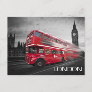 Big Ben London Bus Postcard