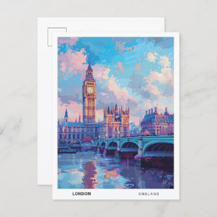 Big Ben London England Vintage Travel Postcard