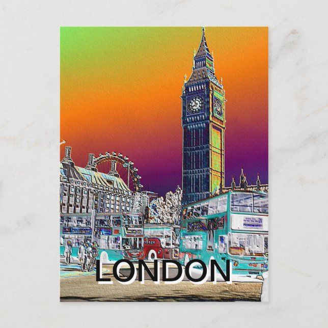 Big Ben London Eye Westminster UK postcard (Front)