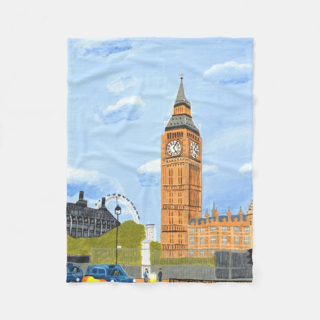 Big Ben London Fleece Blanket  (Front)
