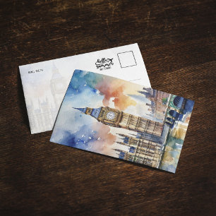 Big Ben London Watercolor Invitation