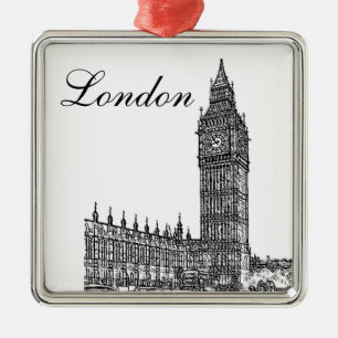 Big Ben Metal Tree Decoration