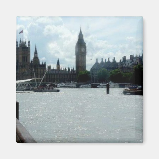 Big Ben On River Thames London Magnet (Front)