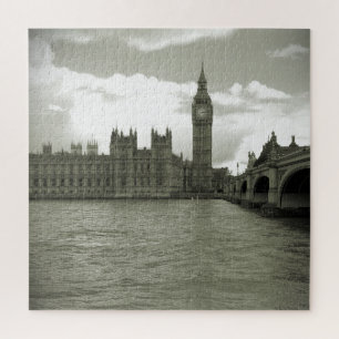 Big Ben Parliament in Black & White 20x20 - 676 pc Jigsaw Puzzle