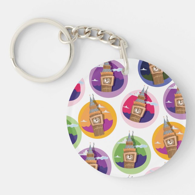 Big Ben Westminster Clock Tower Key Ring (Front)