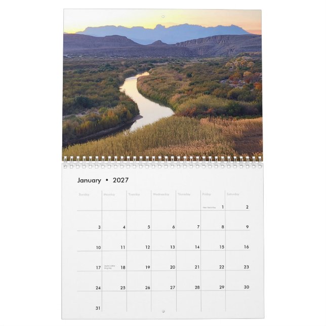 Big Bend 2026 Calendar (Jan 2027)