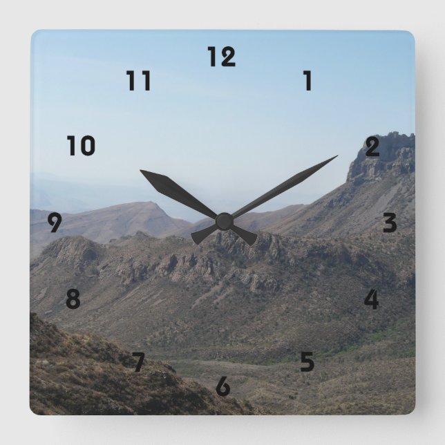 Big Bend Mountain View Square Wall Clock (Front)